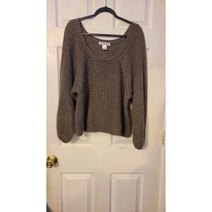 Cotton Emporium women balloon sleeve waist length sweater oversized Sz L
